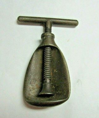 Vintage T - Handle Screw Metal Nutcracker Oval