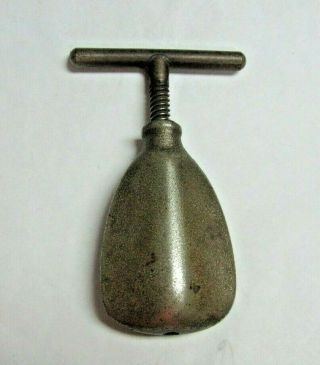 Vintage T - Handle Screw Metal Nutcracker Oval 3