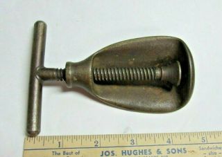 Vintage T - Handle Screw Metal Nutcracker Oval 5
