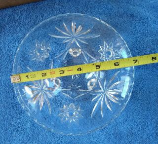 Vintage Clear Cut Crystal Glass Bowl 3 Footed Candy Dish Star Design Pattern 3