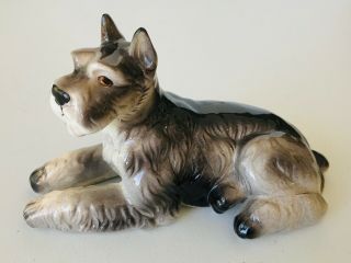 Schnauzer Dog Figurine Porcelain Lefton 05148 Vintage 6 X 3.  75 X 2.  75 " 1985