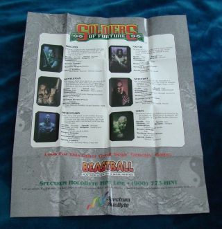 Vintage Sega Genesis SOLDIERS OF FORTUNE Two Sided poster game list insert ad 4