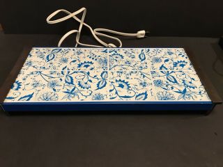 Vintage Blue Floral Pattern Warm - O - Tray Model 60 F 15 1/2 " X 7 " - Ex -
