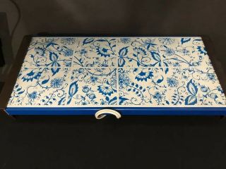 Vintage Blue Floral Pattern Warm - O - Tray Model 60 F 15 1/2 