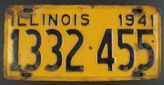 Illinois 1941 Old License Plate Garage Vintage Classic Car Tags Man Cave