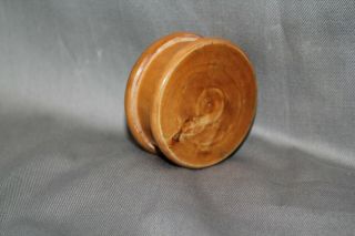 Demigod Compass WOODEN TREEN CONTAINER LID Snuff Tobacco Trinket Vintage 5