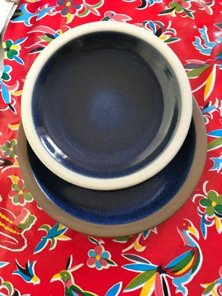Heath Ceramics Moonstone Rimline Dinner And Salad Plates Vintage Pottery Nr