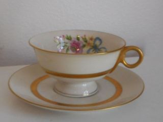 Vintage Theodore Haviland York Kenmore Pattern Tea Cup And Saucer