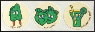 Vintage Ctp Matte Scratch & Sniff Stickers - Lime -