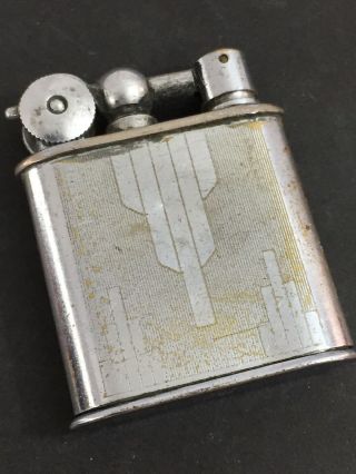 Vintage Myon Model 201 Lift Arm Pocket Lighter - Art Deco Design - France