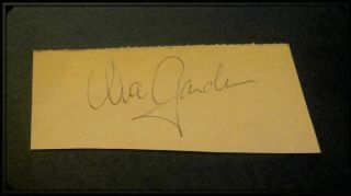 Ava Gardner Signed Vintage Scrapbook Page Cut Autograph