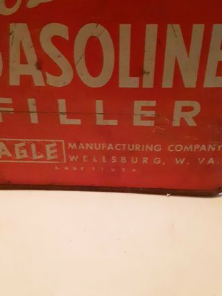 Vintage EAGLE BRAND NO.  1001 1 GAL GAS CAN WELLSBURG W.  VA. 2