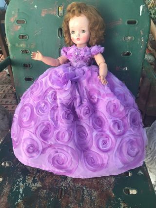 Vintage Madame Alexander Cissy Doll Lavender Very Puffy Floral Dress,  Ms Dee