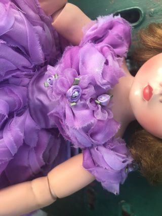 Vintage Madame Alexander Cissy Doll Lavender very puffy floral dress,  Ms Dee 2