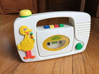 Vintage Sesame Street Big Bird Children’s Kids Cassette Tape Player Portable Toy
