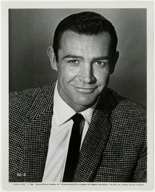 Vintage 1964 Sean Connery Handsome Portrait Photograph Alfred Hitchcock 