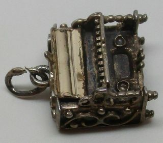 Vintage Sterling Silver Articulated 3d Grand Piano Designer Charm - Gorgeous