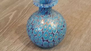 Vintage Murano Millefiori Miniature Art Glass Vase by Fratelli Toso 2 - 1/2 inch 2