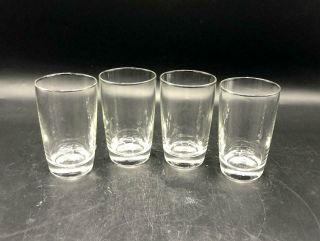 Set Of 4 Vintage Clear Glass 4 " Juice Glasses
