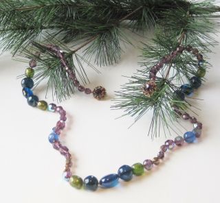 Vintage Judith Mccann Ny Multicolored Art Glass & Bead Necklace