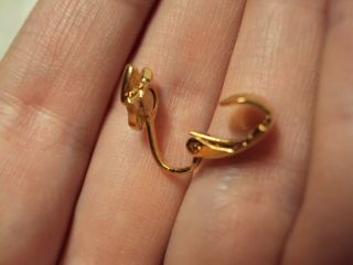 vintage dainty little golden Bows tied bow gold tone clip on earrings Avon 1991 2