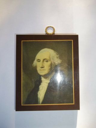 Vintage George Washington Plaque 3 1/2 By 4 Inches Pyraglass Cira 1930s