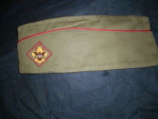 Vintage Boy Scout Garrison Hat Cap Bsa Eagle Patch Size Large