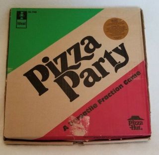 Vintage 80s Math Fraction Educational Game Pizza Hut Party Ideal Open Complete