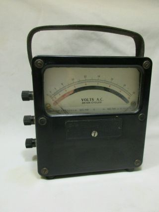 Vintage Weston Electrical Instrument Corp.  Model 433 Ac Voltmeter,  25 - 125 Cycles