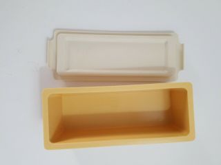 Vintage Tupperware Butter Dish Keeper Harvest Gold 637 - 1 and 636 - 2 3