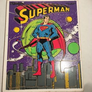 Vintage 1976 Superman Frame Tray Puzzle Dc Comics Playskool