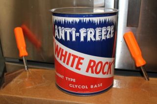 White Rock Anti - Freeze 1 Gallon Can Vintage Gas Station Oil Sign