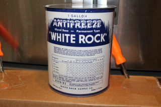 White Rock Anti - Freeze 1 Gallon Can Vintage Gas Station Oil Sign 3
