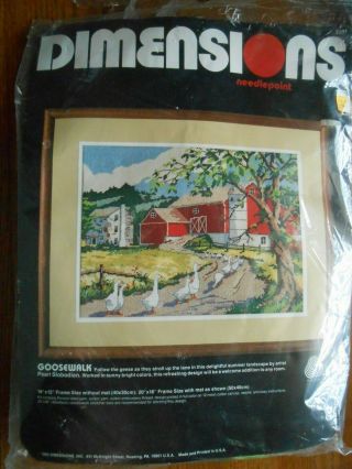 Vintage Dimensions Needlepoint Kit Goosewalk Farm 16x12 Pearl Slobodian