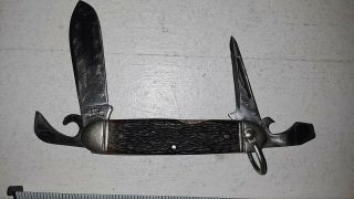 Vintage Western Usa S - 901 Camp Scout Folding Pocket Knife 4 Blades Stainless Usa