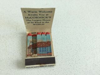 Vintage Feature Sticks Matchbook,  Mccormick’s Teas Spices Extracts Mustards