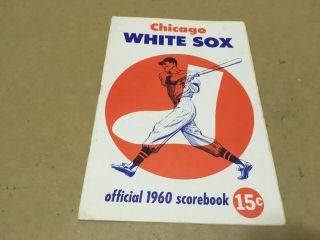 Vintage Chicago White Sox Baseball Souvenir Scorecard Program Vs.  Cleveland 1960