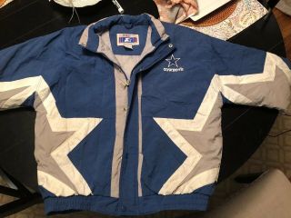 Vintage 90s Dallas Cowboys Nfl Full Zip Starter Windbreaker Jacket Kids Size Xl