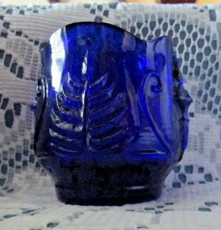 Cobalt Blue Glass Vintage Tree Torch Toothpick Holder Unknown Maker