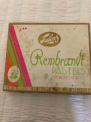 Vintage Talens Rembrandt Soft Pastels Artist Crayons Colors Chalk Kit