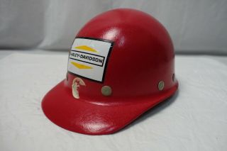 Vintage Fibre - Metal Superglas Hard Hat Fiberglass Helmet Harley - Davidson