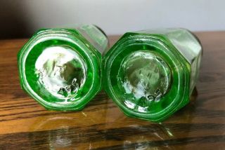 VINTAGE Hazel Atlas Green Depression Glass Salt/Pepper Shakers 3