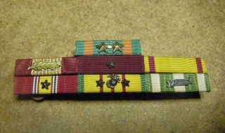 Vintage Vietnam War Era Us Navy 7 Campaign Service Medal Ribbon Bar
