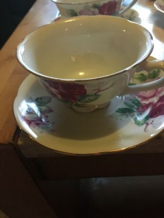 Set Of 6 Vintage Hanson China Tea Cup And Saucer Made In Occupied Japan