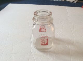 Scarce Vintage Bordens Half Pint Glass Milk Bottle 4