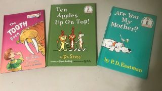 3 Vintage Beginner Books Dr.  Seuss,  Rare Titles Ten Apples; Tooth,  Etc.