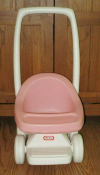 Vintage Little Tikes Child Size Stroller For Dolls Pink White Buggy