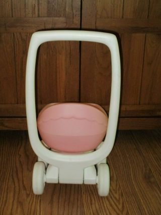 Vintage Little Tikes Child Size Stroller for Dolls Pink White Buggy 4