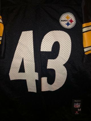 Vintage Troy Polamalu 43 Pittsburgh Steelers Jersey By Reebok,  Medium 10 - 12