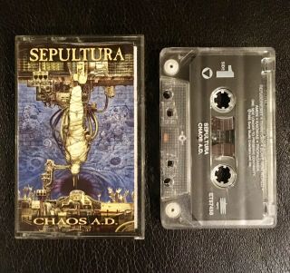 Vintage 1993 Cassette Sepultura Chaos A.  D.  Thrash Metal